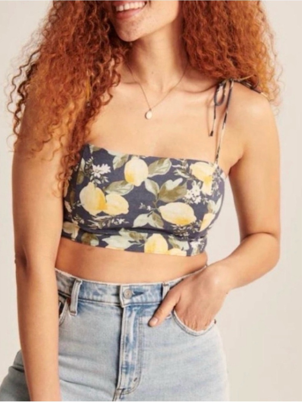 NWT Abercrombie Lemon Crop Top